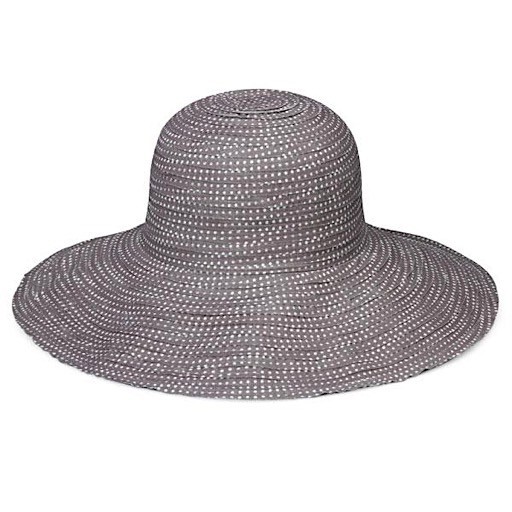 Wallaroo Hat Company Petite Scrunchie Hat - Grey with White Dots