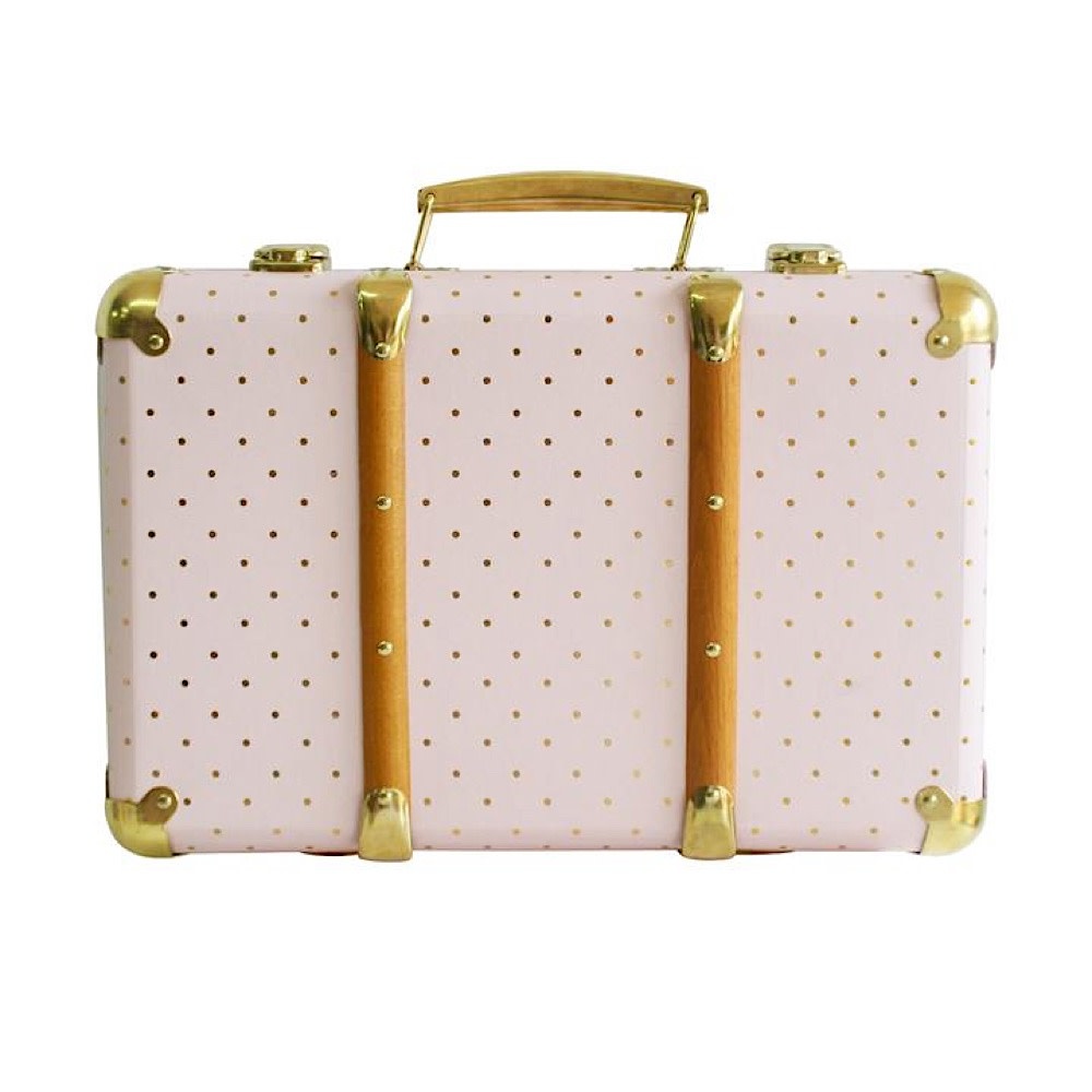 Alimrose Alimrose Vintage Style Carry Case - Pink Gold Spot