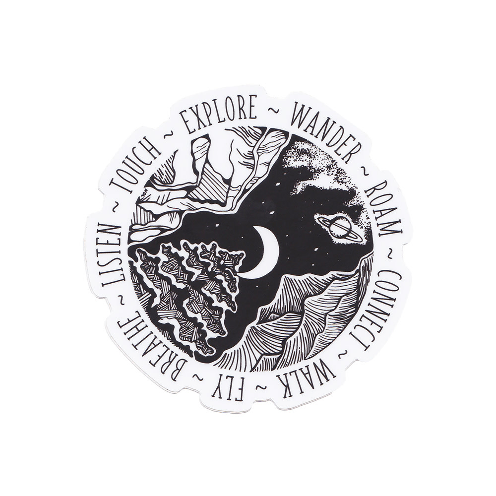 Wild Slice Design - Mountains, Waves Galaxy Sticker