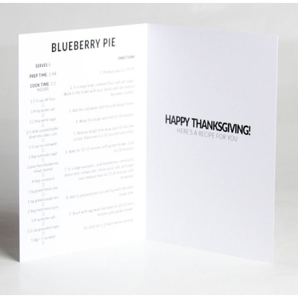 Happy Cooking Cards - Recipe Card - Blueberry Pie