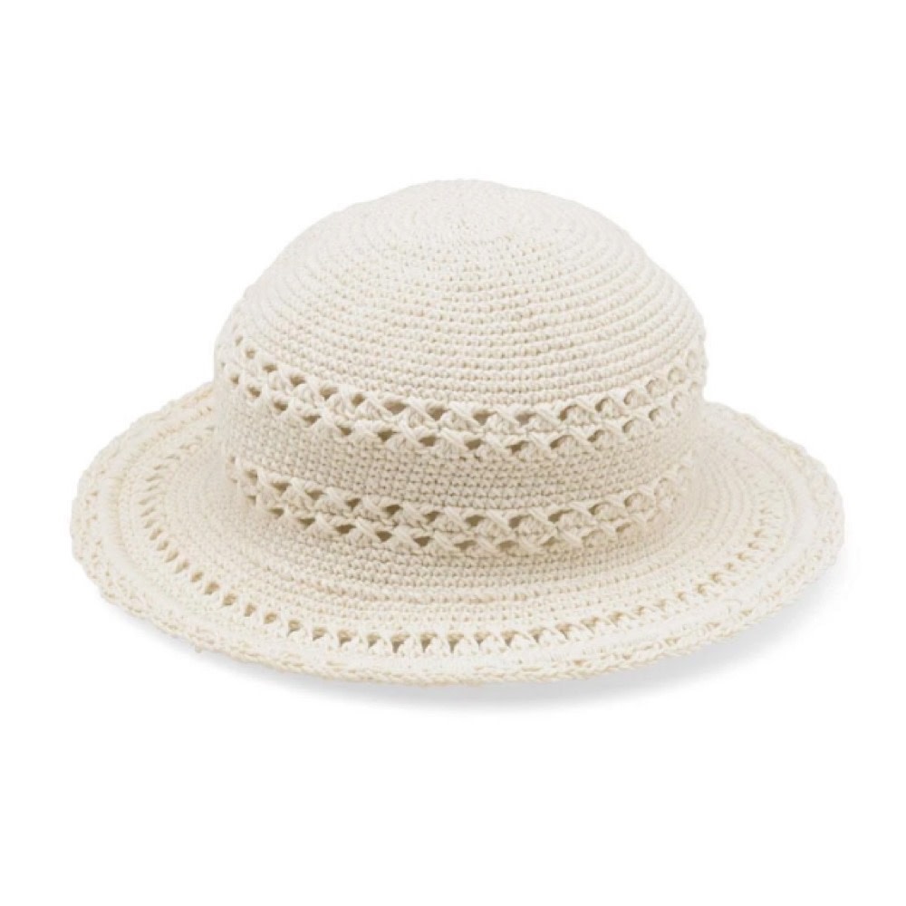 Kids Crochet Cotton Hat - Natural - 3-6Y