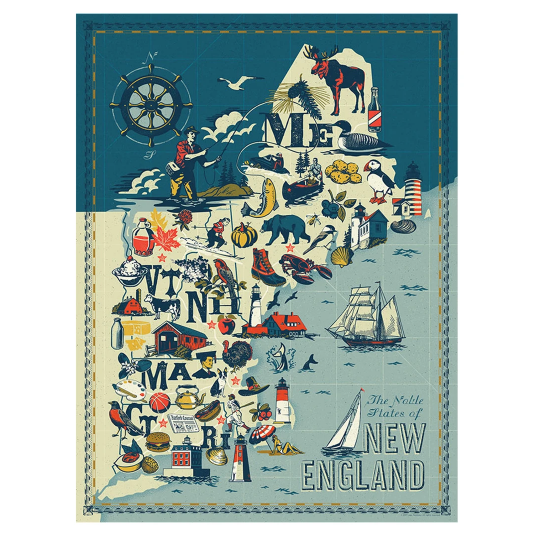 True South Puzzle New England States - 500 Pieces