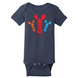 Woods & Sea Woods & Sea - Happy Lobster Onesie - Navy