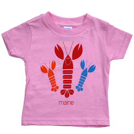 Woods & Sea Woods & Sea - Happy Lobsters T-Shirt Mill Dyed - Light Pink
