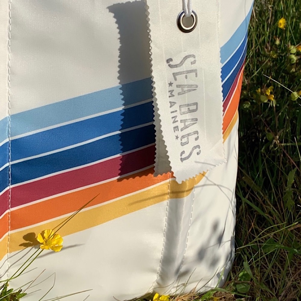 Sea Bags Custom Daytrip Society Retro Stripe Tote - Rainbow - Medium