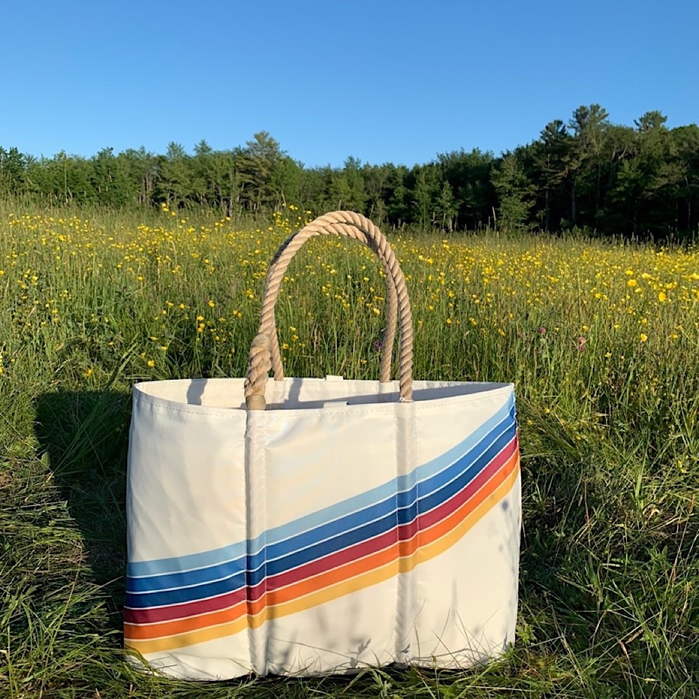 Sea Bags x Daytrip Society - Retro Stripe - Large Tote - Hemp Handle