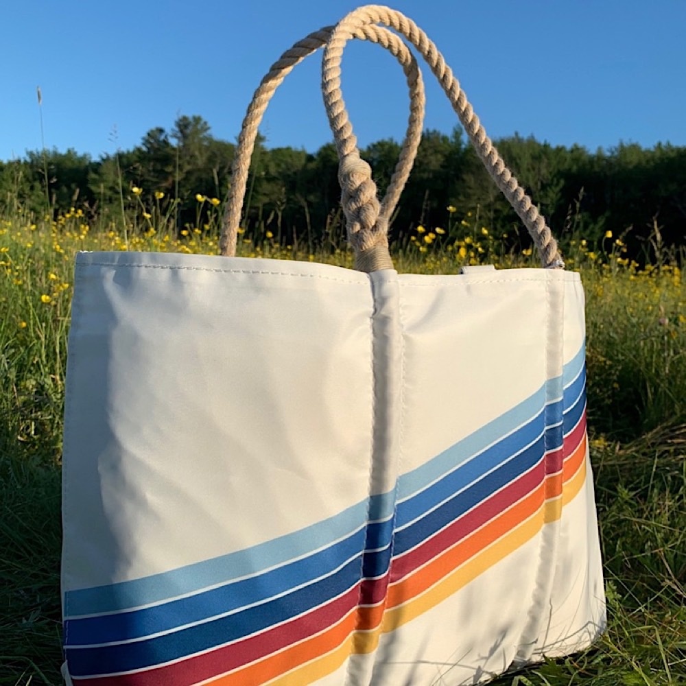 Sea Bags x Daytrip Society - Retro Stripe - Large Tote - Hemp Handle