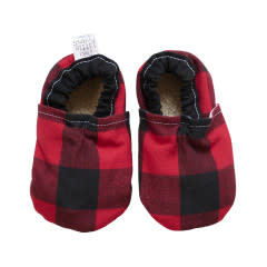 plaid baby booties