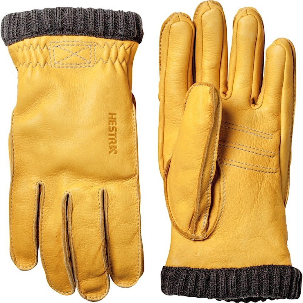 Hestra Mens Glove - Deerskin Primaloft Ribbed - Natural Yellow