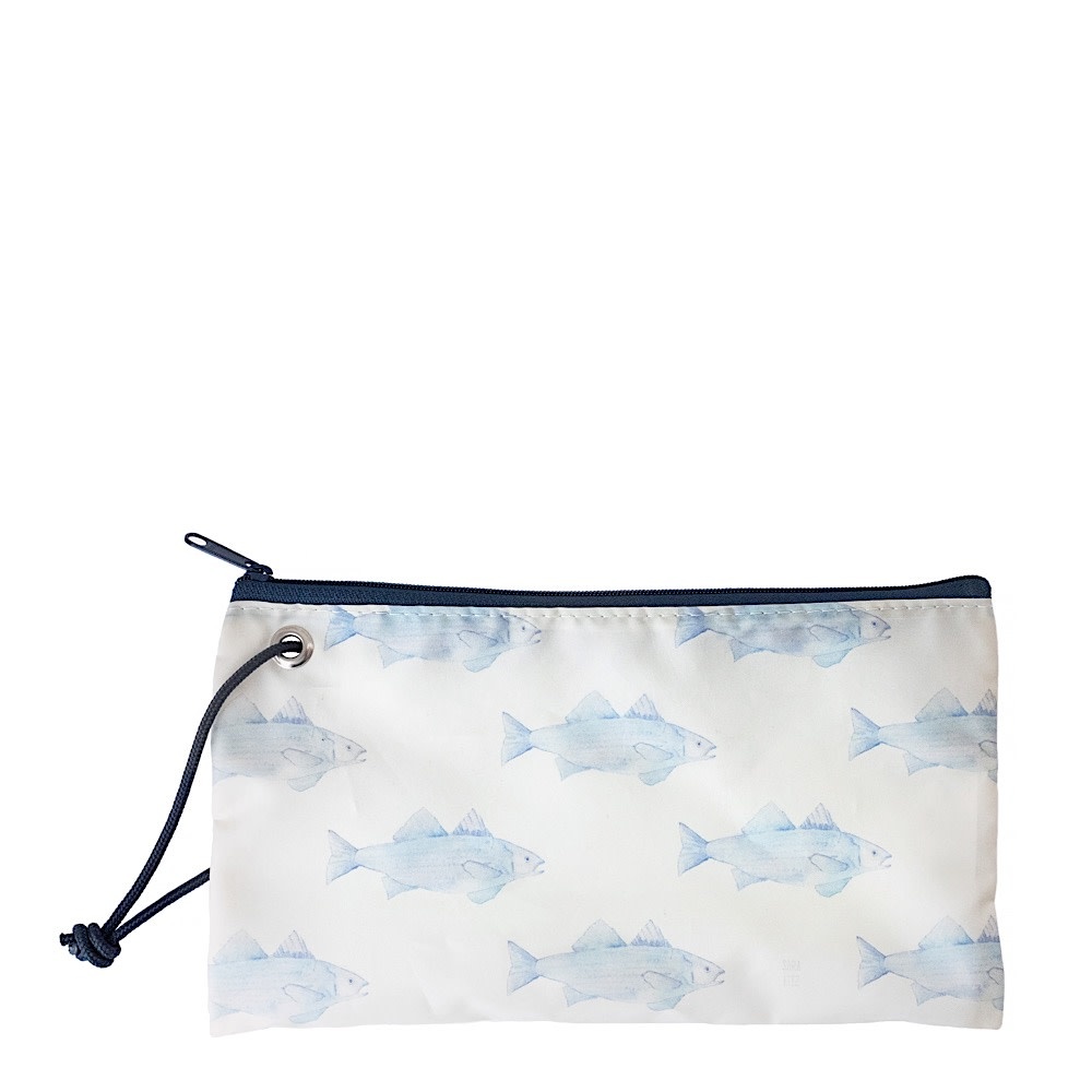 Sea Bags Sea Bags Sara Fitz - Blue Fish - Wristlet
