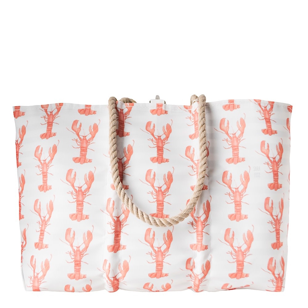 Sea Bags Sea Bags x Sara Fitz - Lobster - Large Tote - Hemp Handle with Clasp