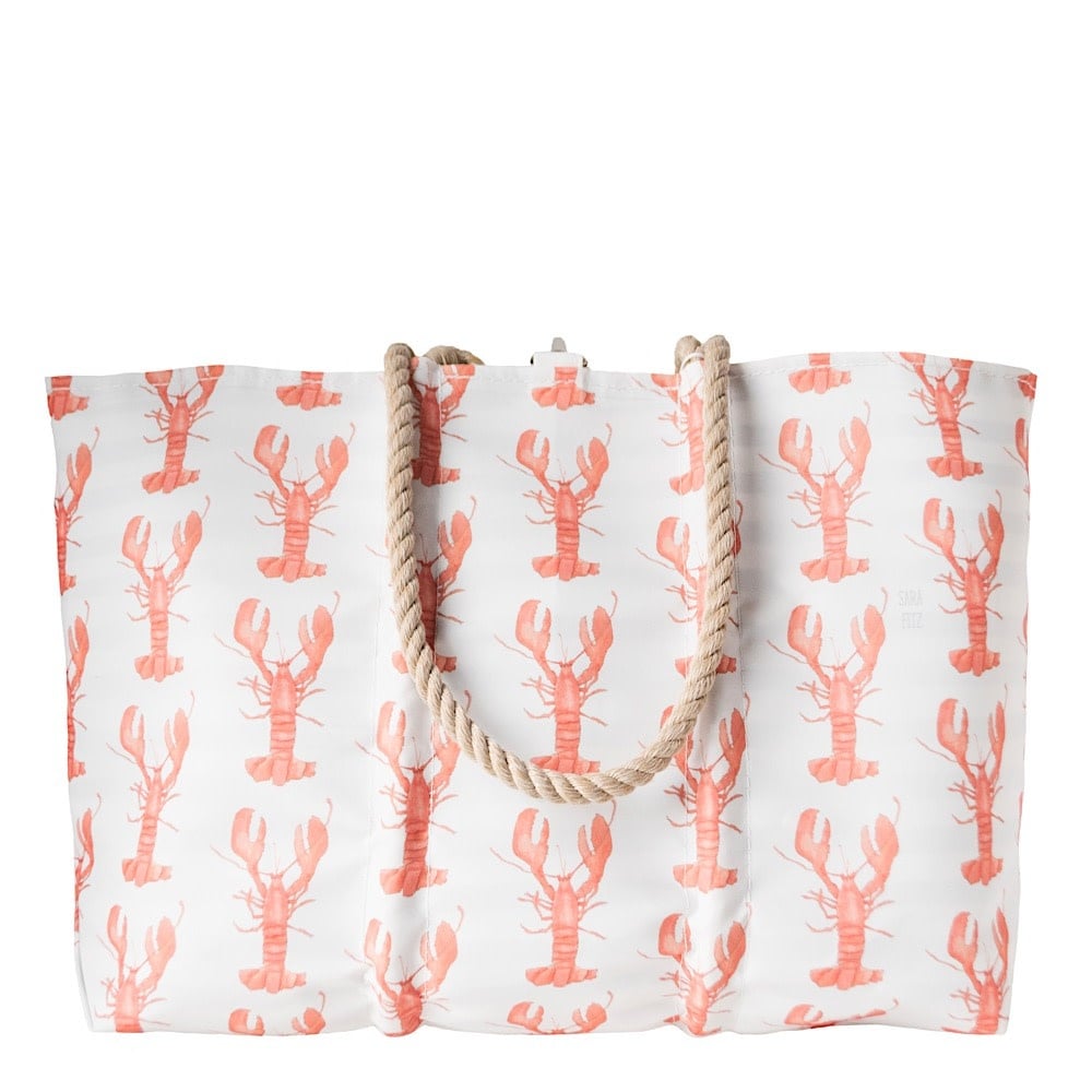 Sea Bags x Sara Fitz - Lobster - Large Tote - Hemp Handle with Clasp