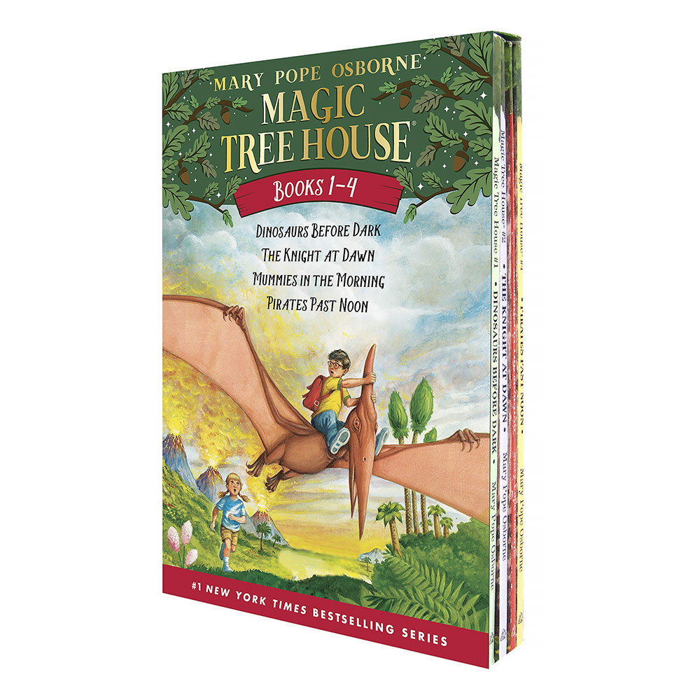 Random House Magic Tree House Boxed Set, Books 1-4: Dinosaurs Before Dark, The Knight at Dawn, Mummies in the Morning, and Pirates Past Noon