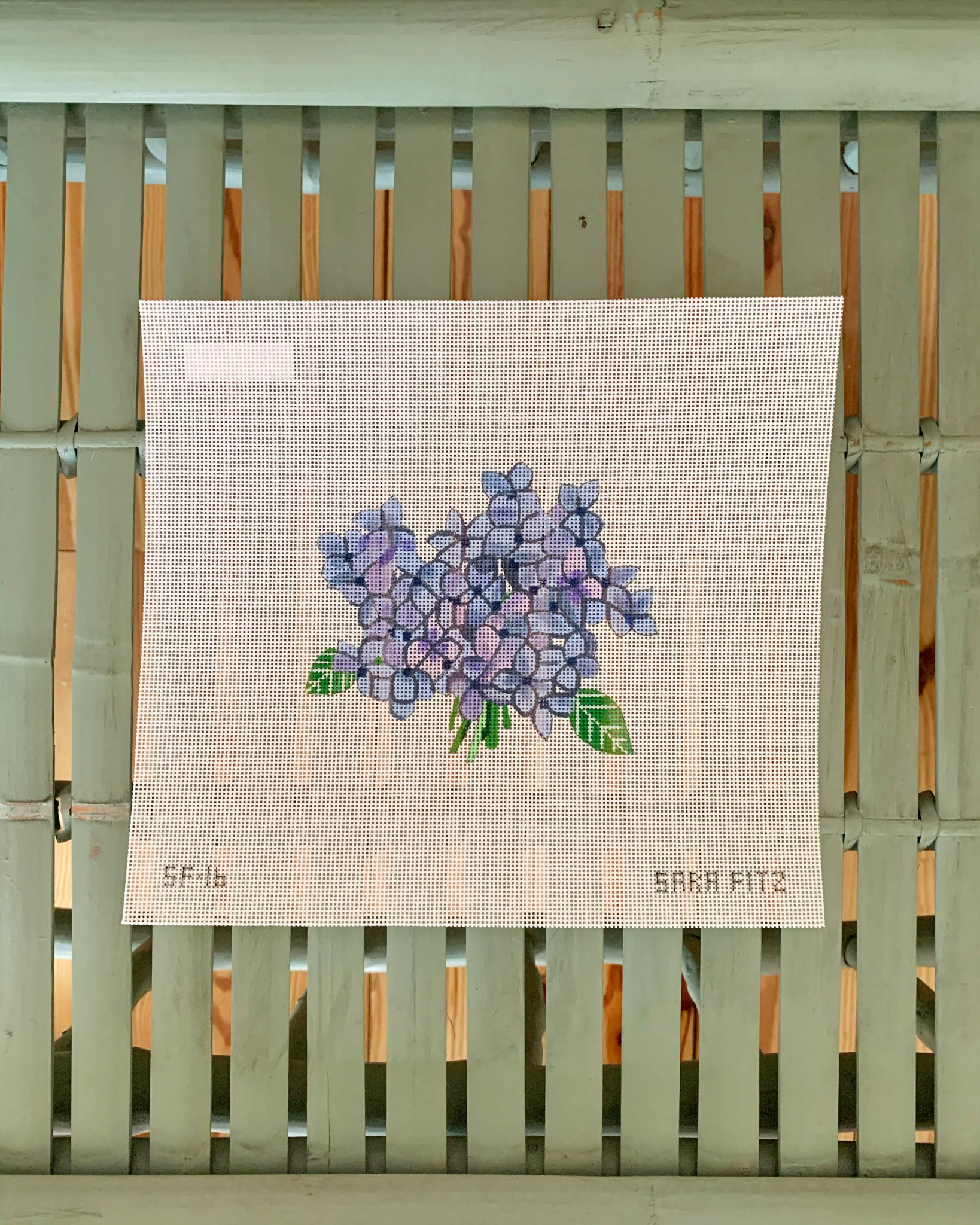 Sara Fitz Needlepoint Kit - Jar of Hydrangeas