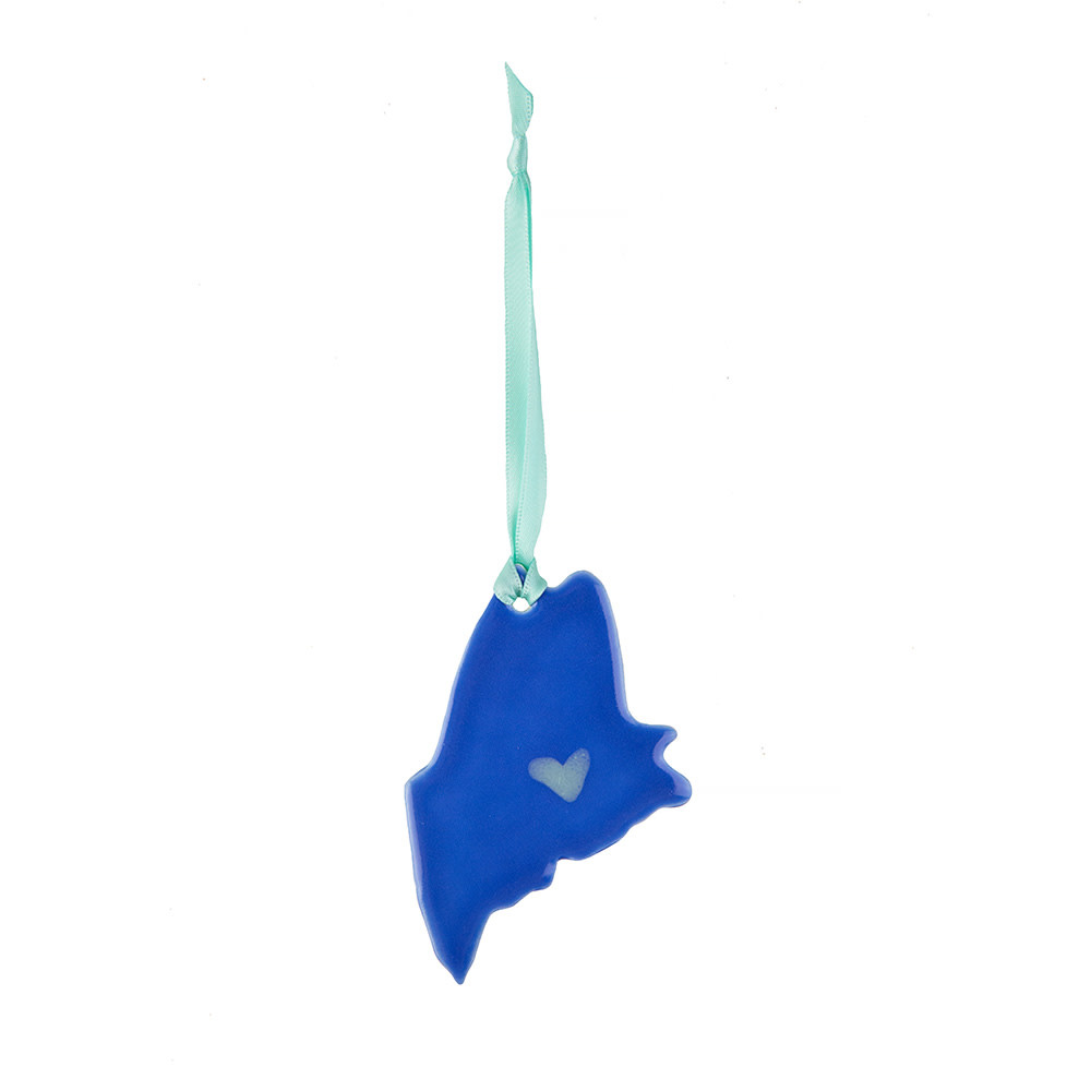 Lola Arts Lola Arts Ceramic Maine Ornament - Ocean
