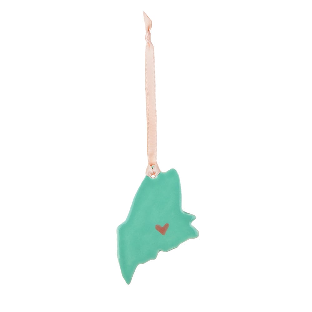 Lola Arts Ceramic Maine Ornament - Seafoam