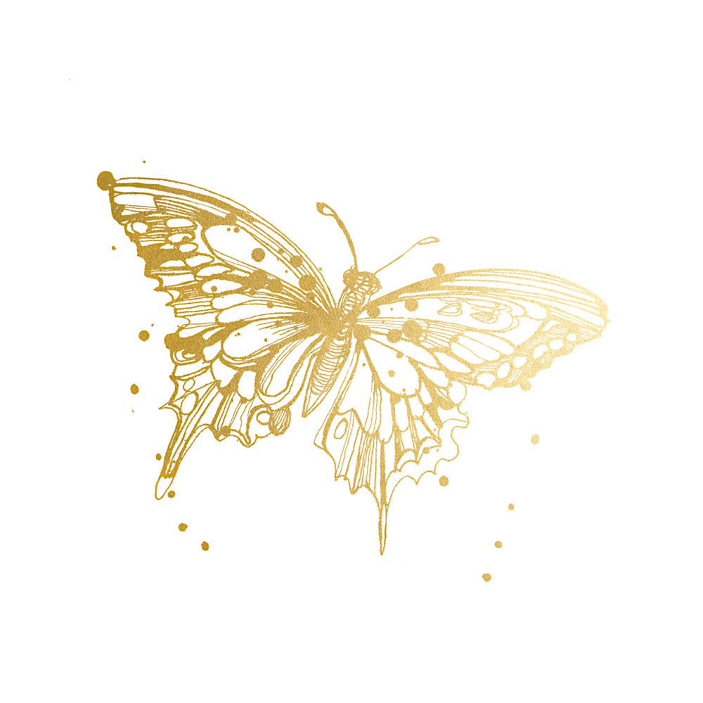 Tattly Tattoo 2-Pack - Flit Butterfly - Gold