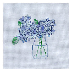 All About Stitching Sara Fitz Needlepoint Kit - Jar of Hydrangeas