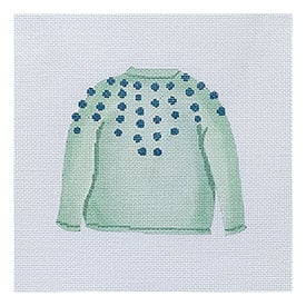 All About Stitching Sara Fitz Needlepoint Kit - Mint Pom Sweater