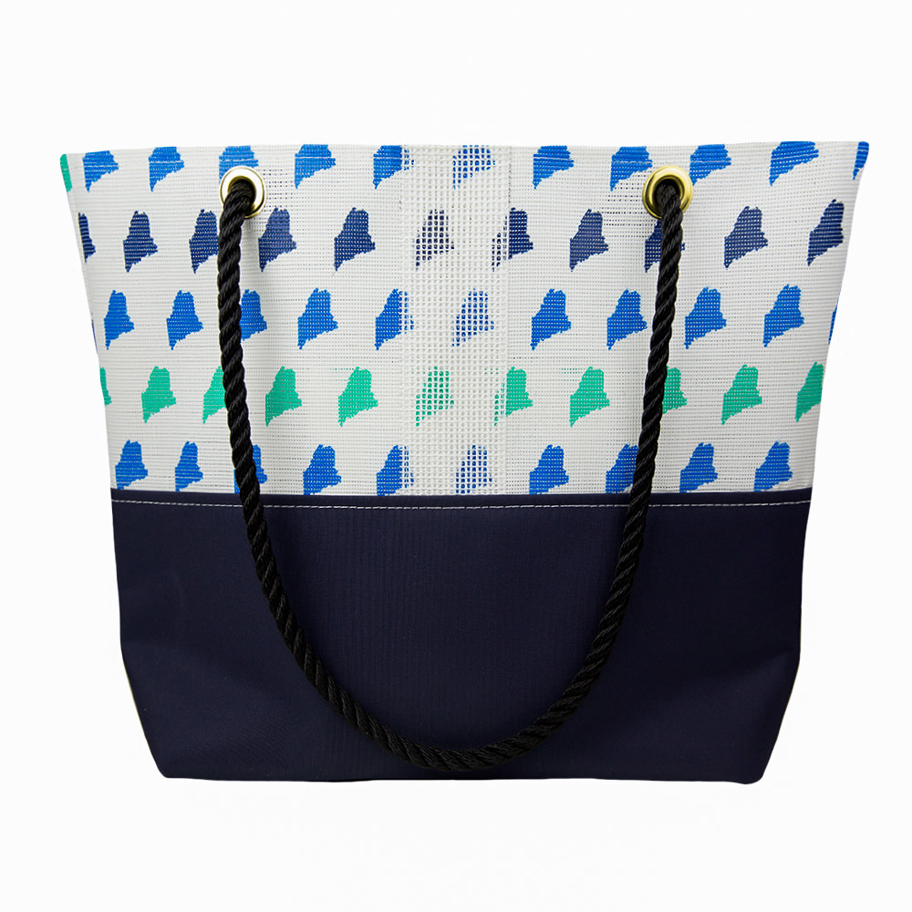 Alaina Marie Bait Bag Tote Custom Maine Ombre Blue