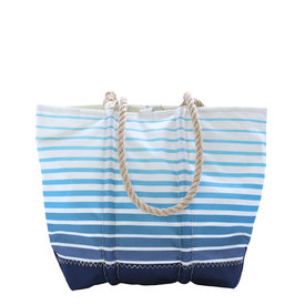 Sea Bags Sea Bags Custom Daytrip Society Ombre Stripe Tote - Hemp Handle White Whipping - Medium