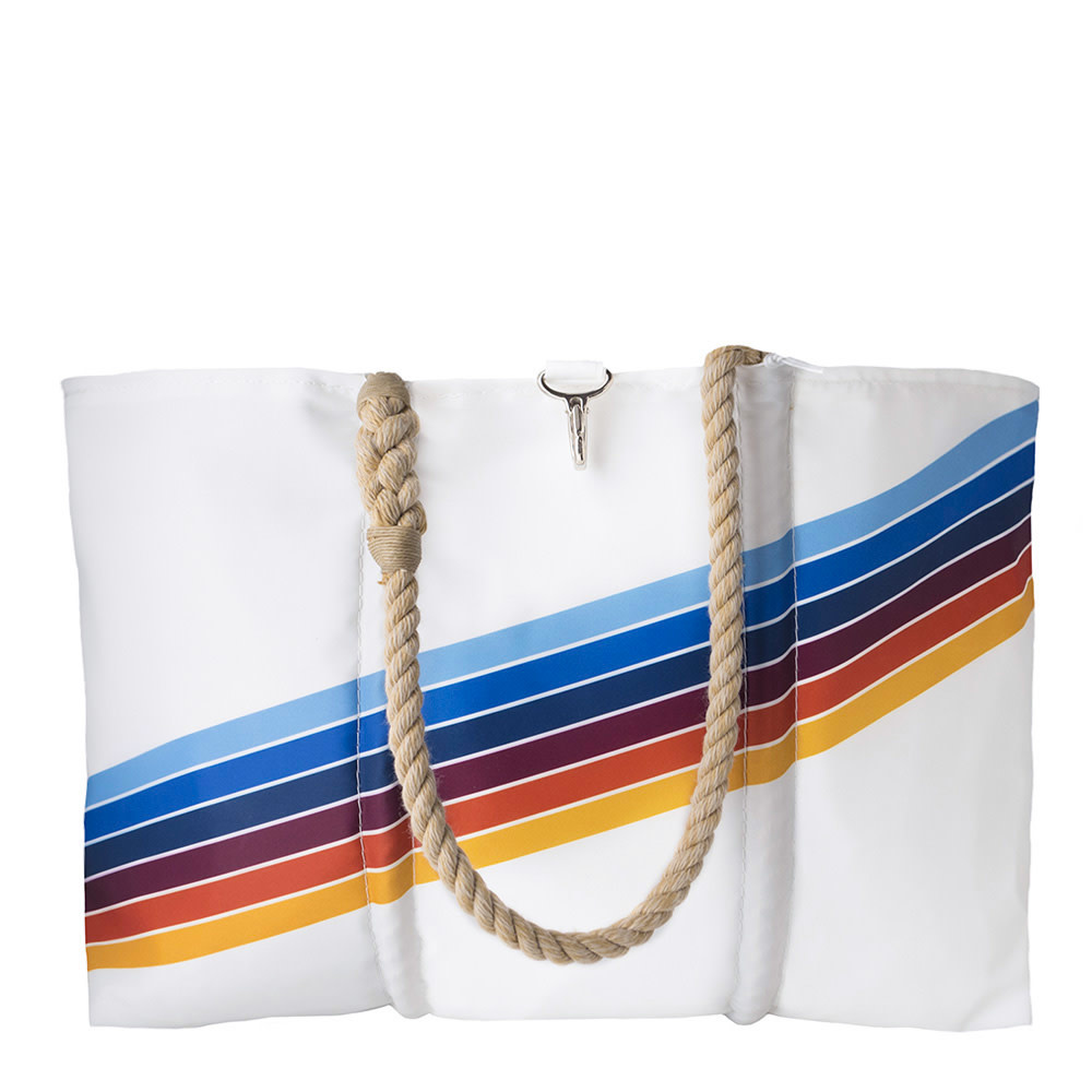 Sea Bags x Daytrip Society - Retro Stripe - Large Tote - Hemp Handle