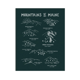 Hills & Trails Co. Hills & Trails Kraft Paper Print 18x24" - Timber Green Mountains of Maine