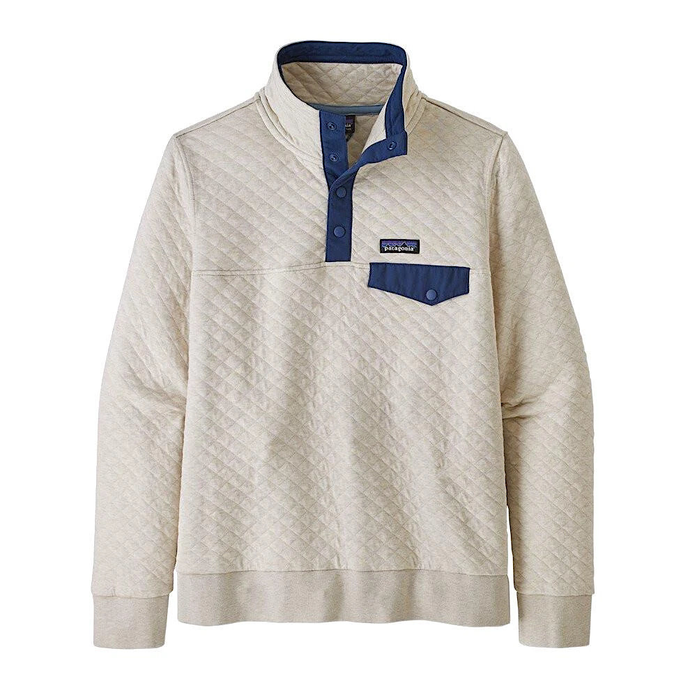Patagonia Patagonia Womens Organic Cotton Quilt Snap-T Pullover - Pelican w/ Stone Blue
