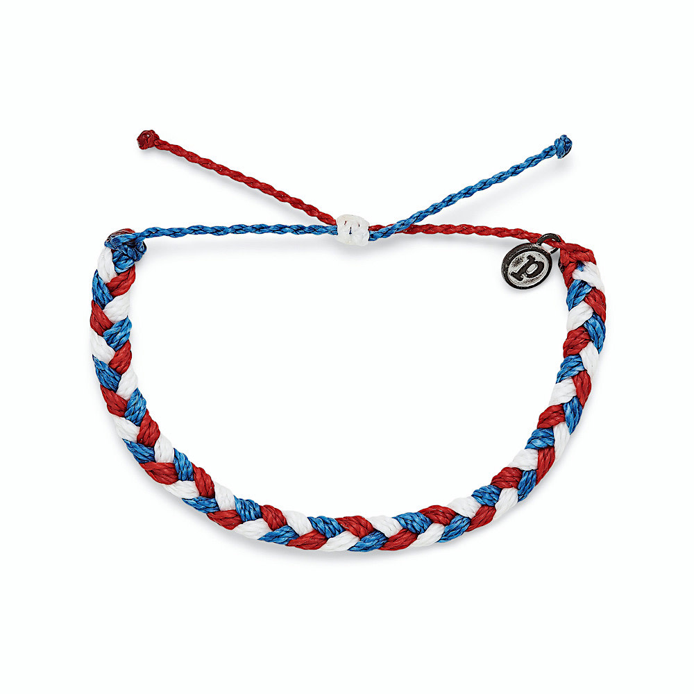 Pura Vida Pura Vida - Braided Bracelet - Red White Blue