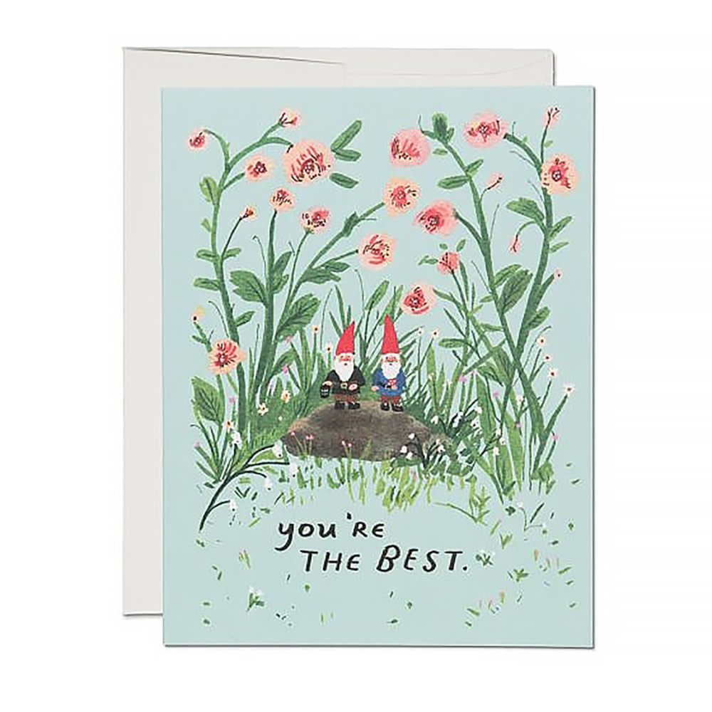 Red Cap Cards - Garden Gnomes Card