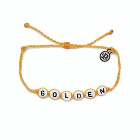 Pura Vida Pura Vida - Alphabet Bead Bracelet - Golden