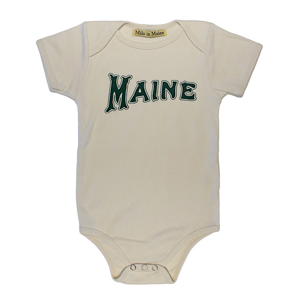 Milo In Maine Baby Onesie - Maine - Green on Natural