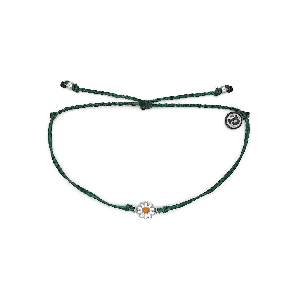 Pura Vida Pura Vida Daisy Bracelet - Silver/Heather Green