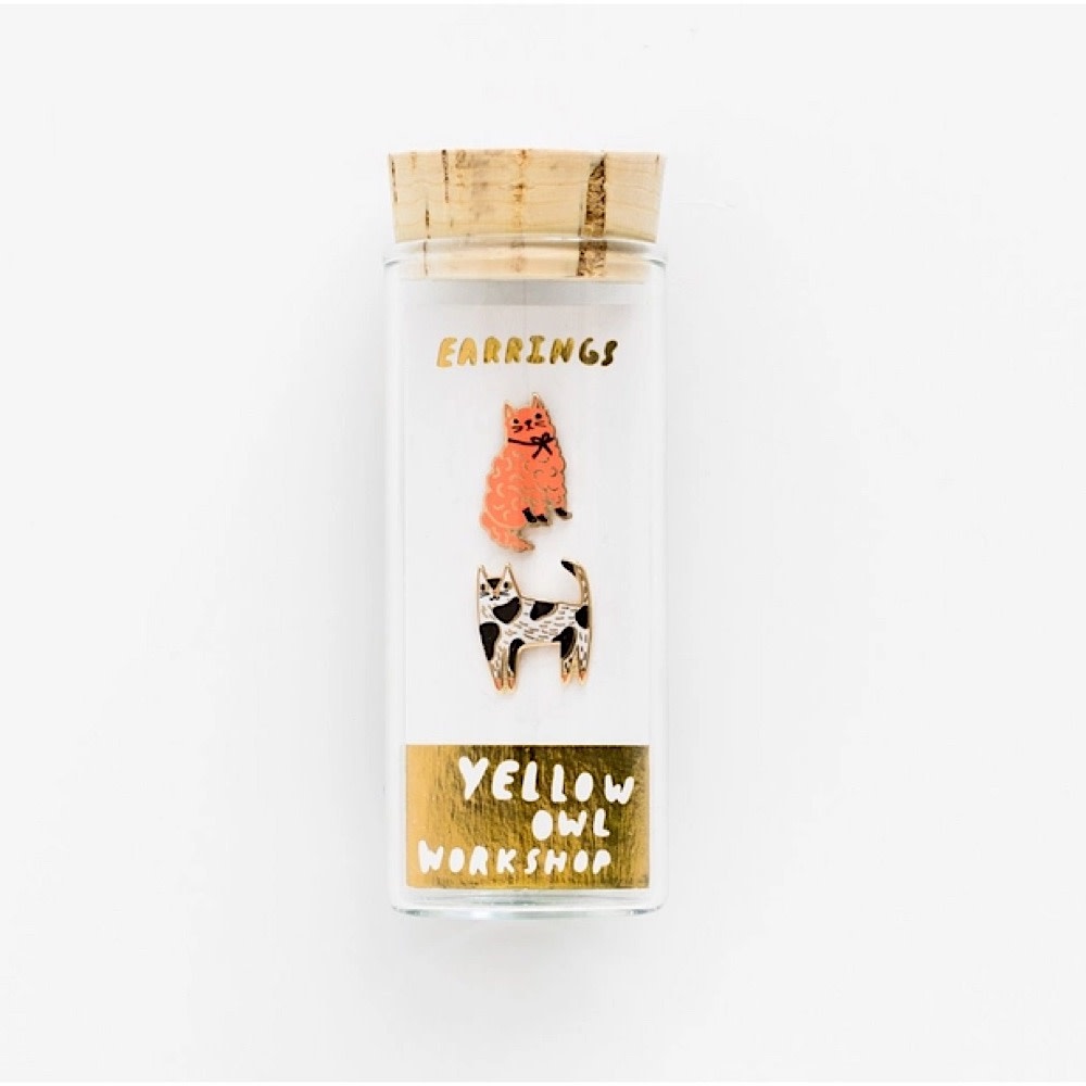 Yellow Owl Workshop Stud Earrings - Cats