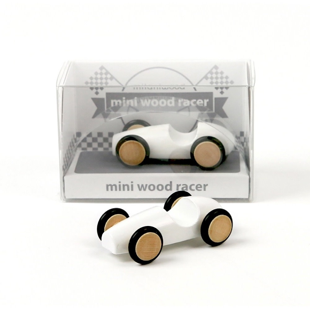 Mini Wood Racer - White