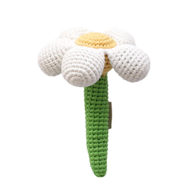 Cheengoo Cheengo - Flower Crocheted Rattle - White Daisy