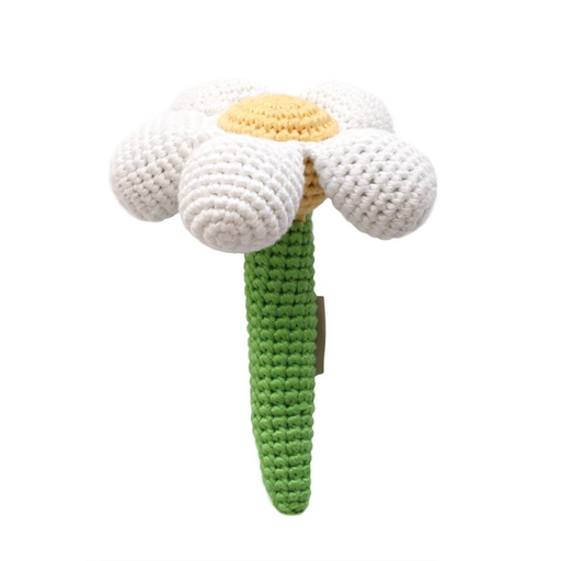 Cheengoo Cheengoo - Flower Crocheted Rattle - White Daisy