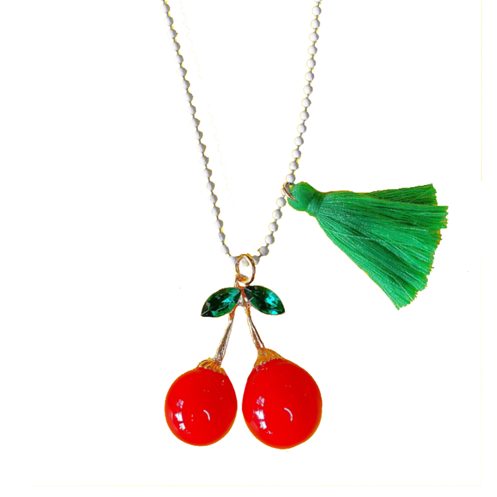 Gunner & Lux Necklace - Rhinestone Cherries