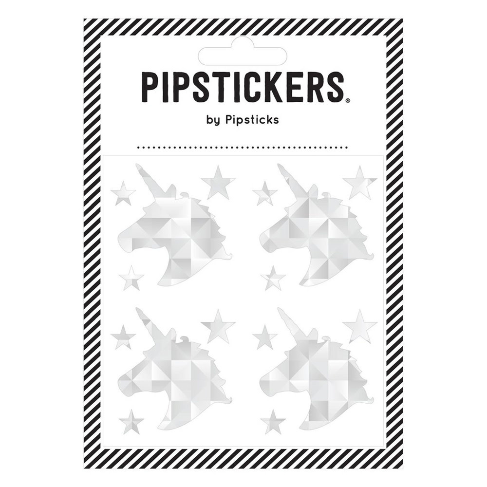 Pipsticks Silver Holographic Unicorns Stickers