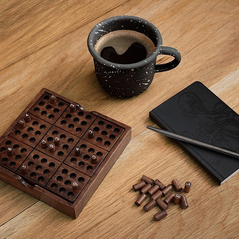 Iron And Glory Gioco Sudoku In Legno Deluxe - 81 Picchetti Numerati, Tabellone 14x14x2,5 Cm - Gioco Da Tavolo Per Adulti E Bambini, Idea Regalo - 2