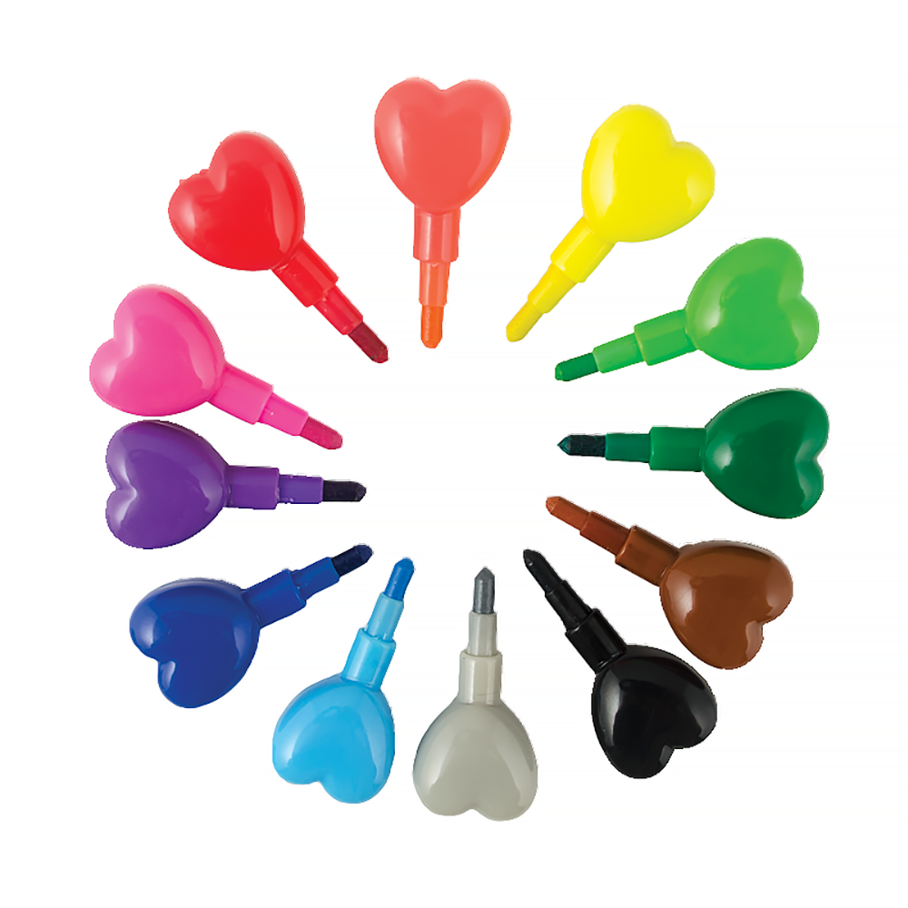 Ooly - Heart to Heart Stacking Crayon - Set of 12