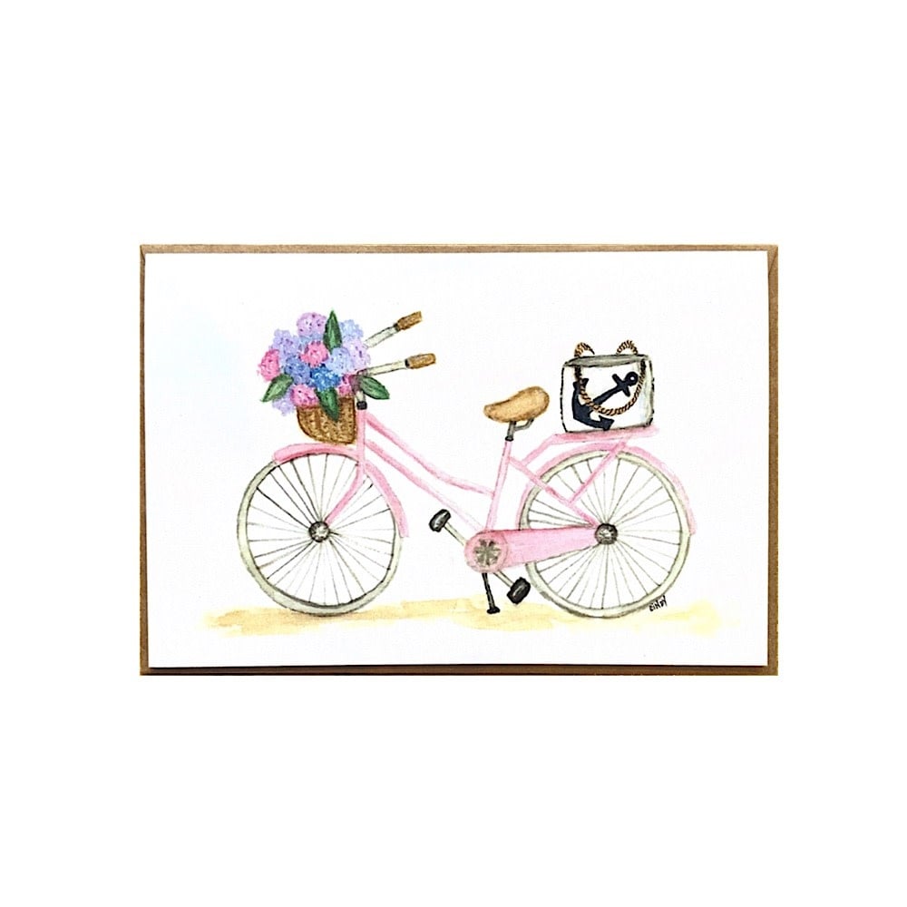 Cindy Shaughnessy - Pink Bike With Sea Bag Card