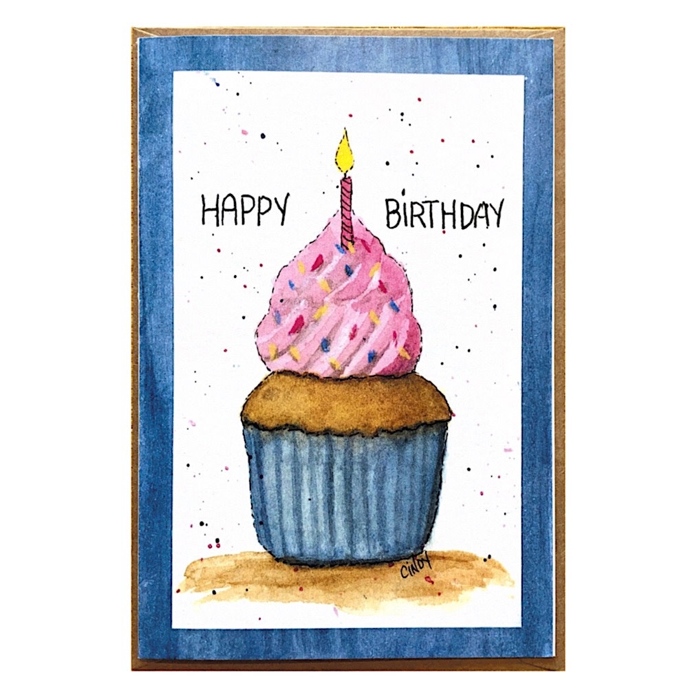 Cindy Shaughnessy Cindy Shaughnessy Greeting Card - Happy Birthday Cupcake
