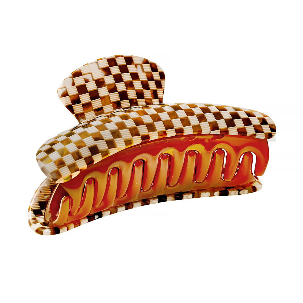 Machete Grande Claw Hair Clip - Tortoise Checker