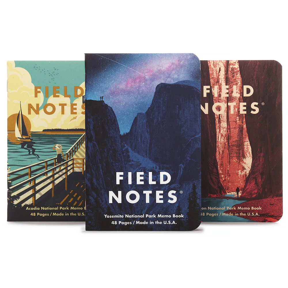 Field Notes - National Parks Notebooks - Yosemite, Acadia, Zion - 3 Pack