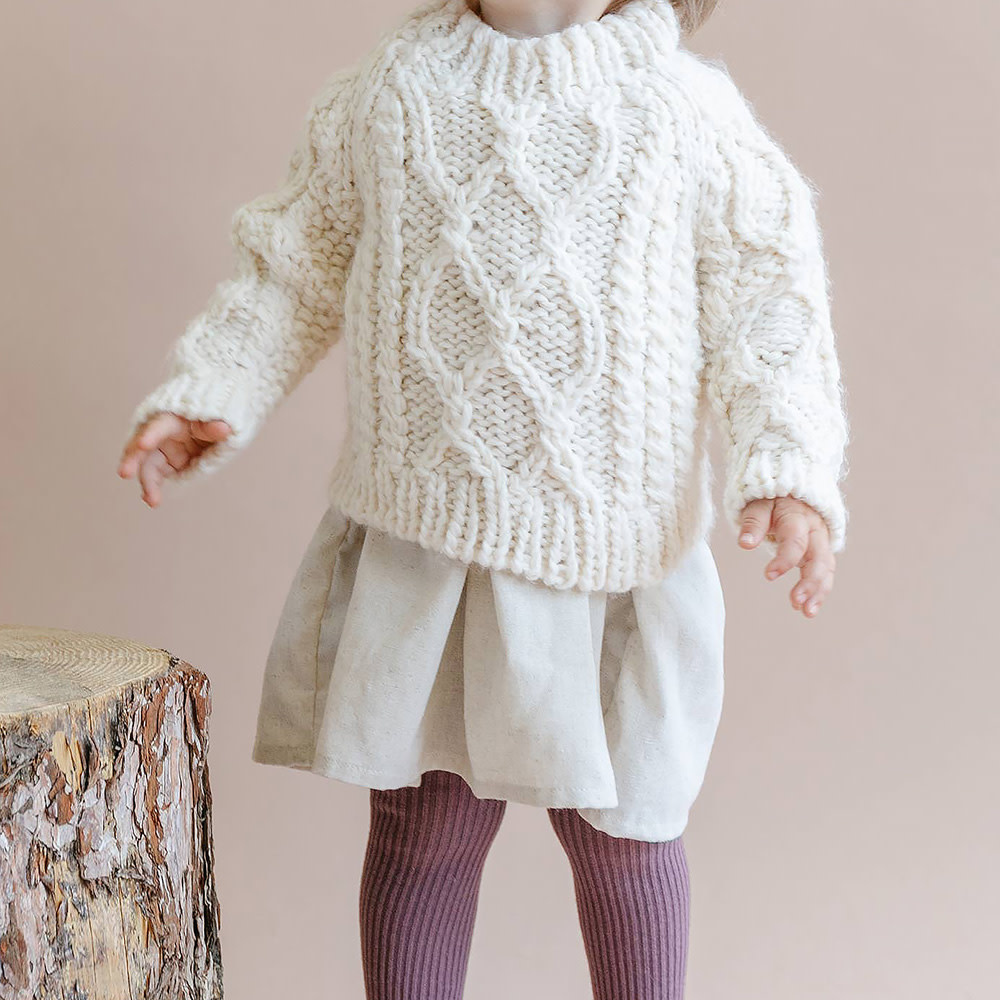 The Blueberry Hill Baby Fisherman Sweater Cream