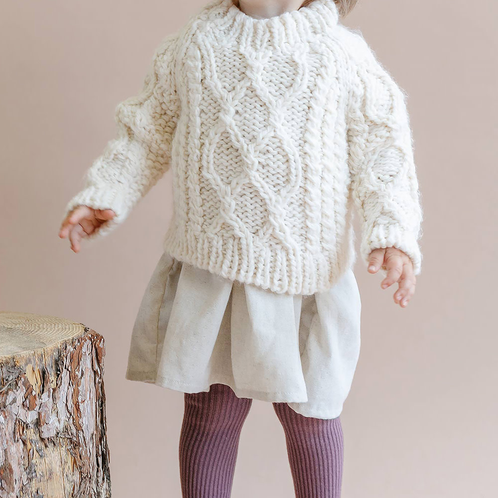 The Blueberry Hill Fisherman Sweater Cream