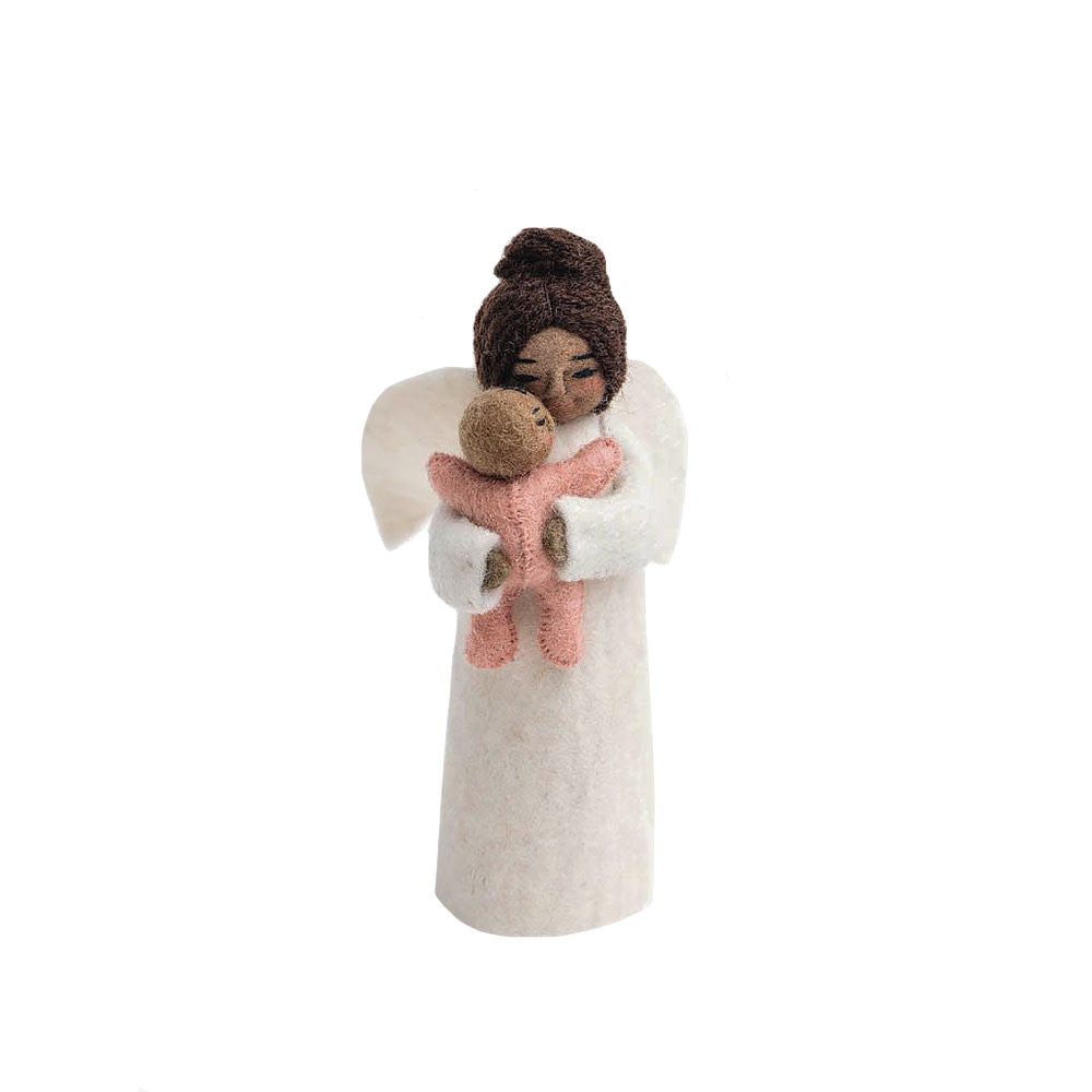 Craftspring Brown Mother's Presence Angel - Pink