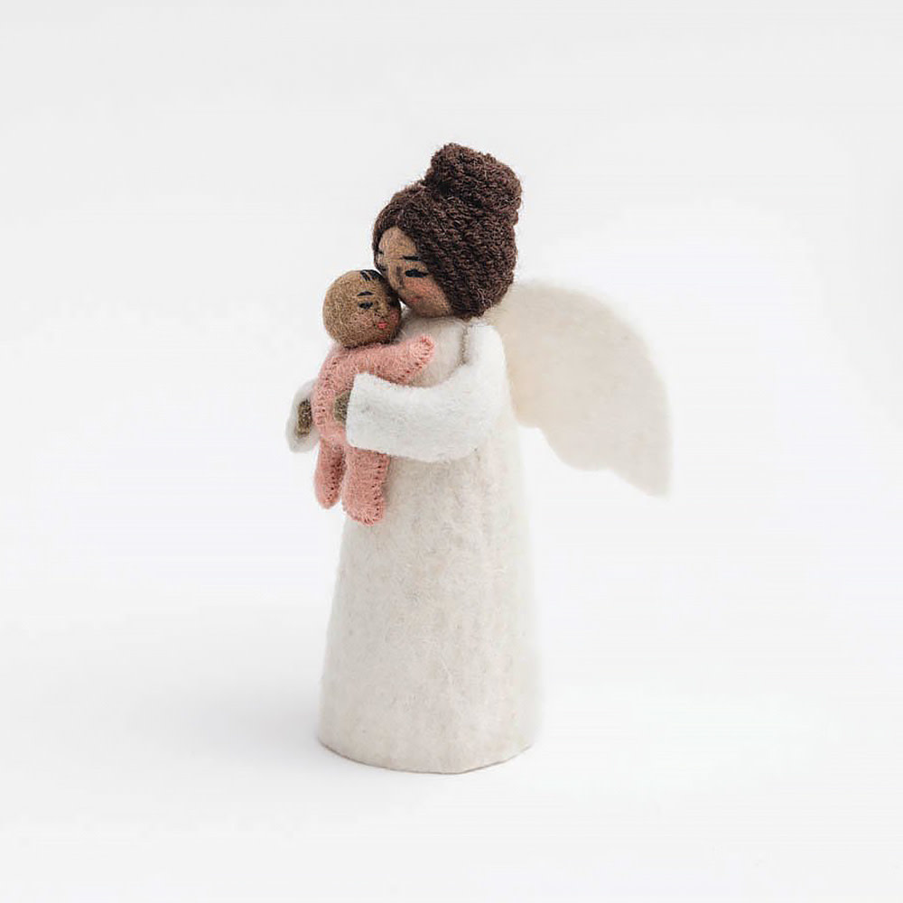 Craftspring Brown Mother's Presence Angel - Pink