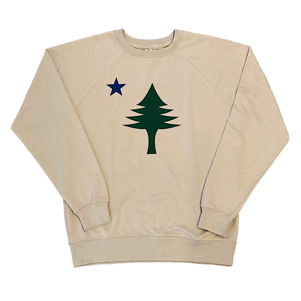 Original Maine Flag Crew Sweatshirt - Natural